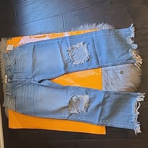 Nwt! Free people wee the free Maggie mid-rise straight leg jeans denim
